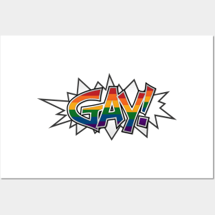 Halftone Gay Pride Typography with Rainbow Flag Background Posters and Art